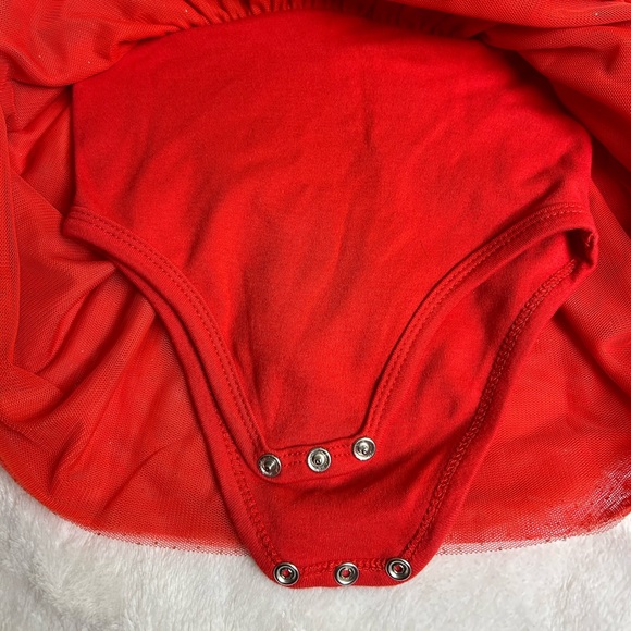 EUC. Guess - Baby girl velour and tulle dress - Red - 12 months - Picture 5 of 8